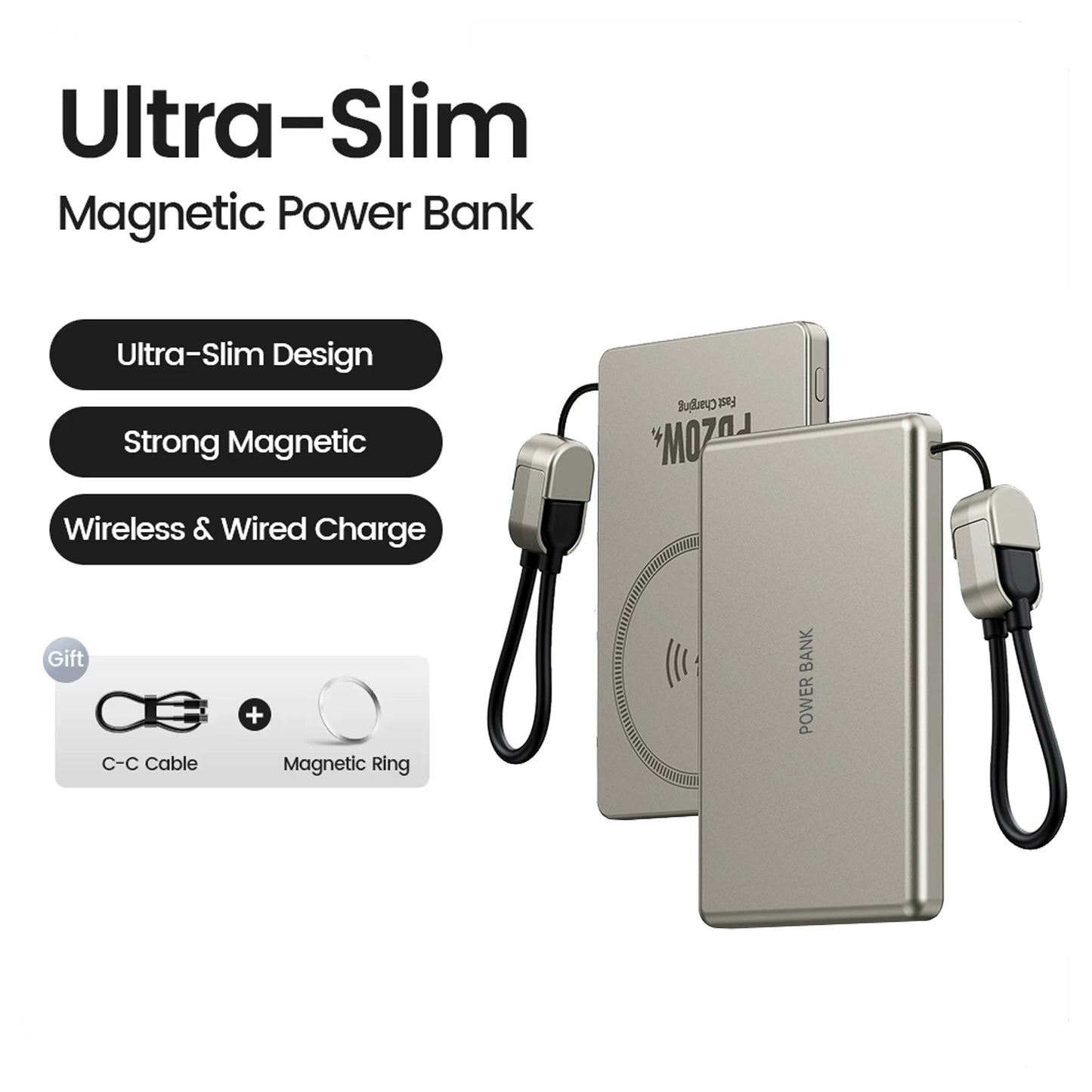 The Ultra-Slim Magnetic Power Bank (10000mAh)