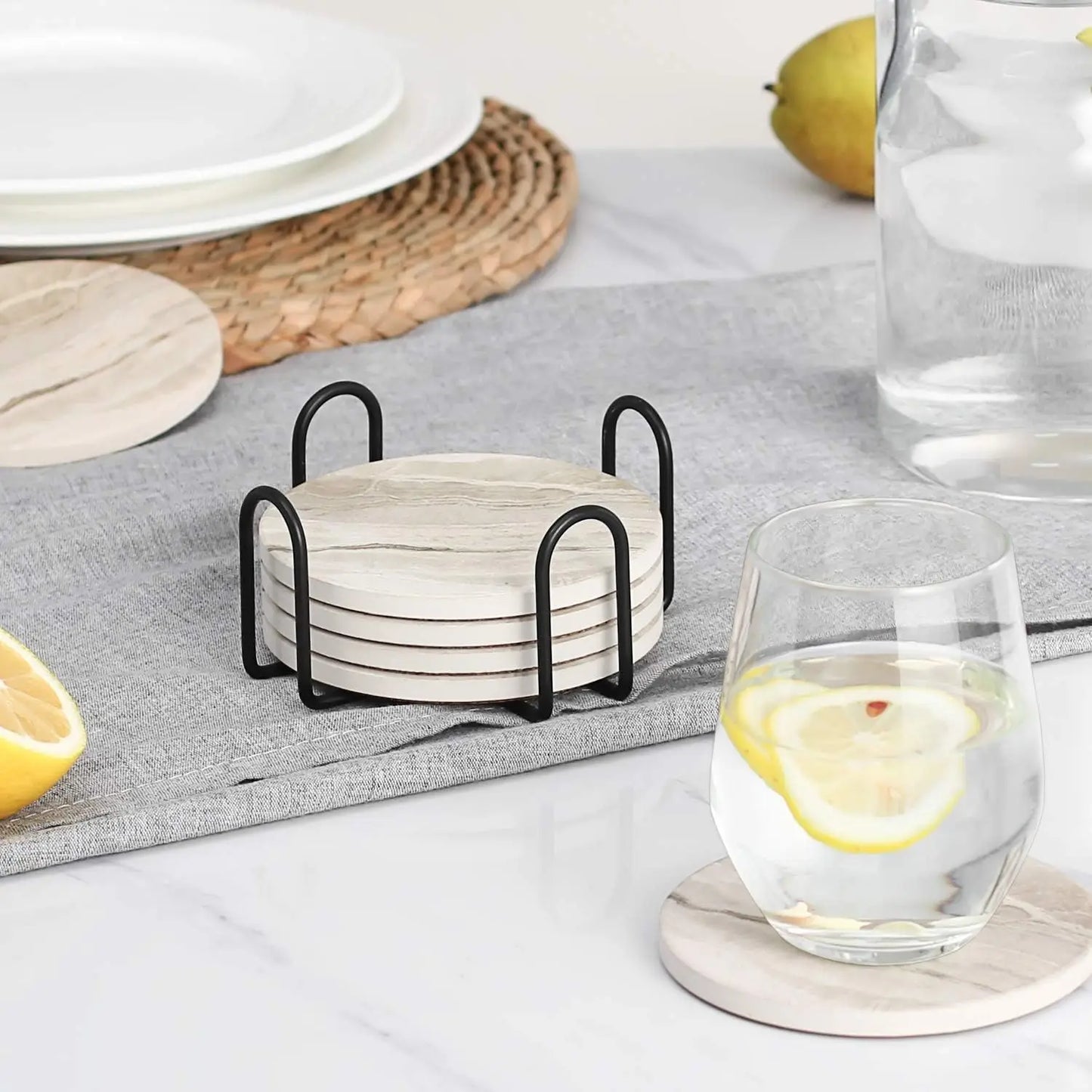 The Marble-Style Coaster Set